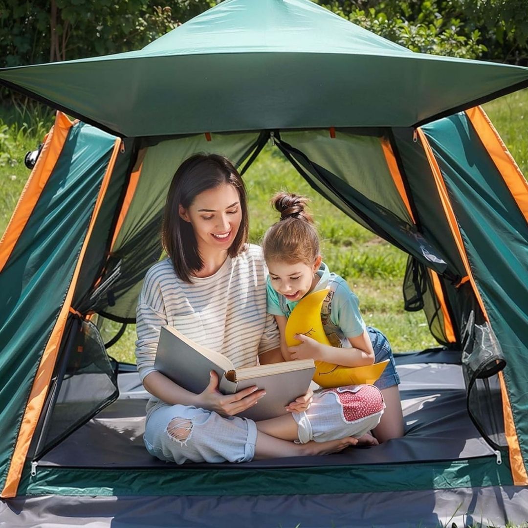 4 Person Tent - Waterproof Camping Tent for Family, Portable 3-Season Outdoor Shelter