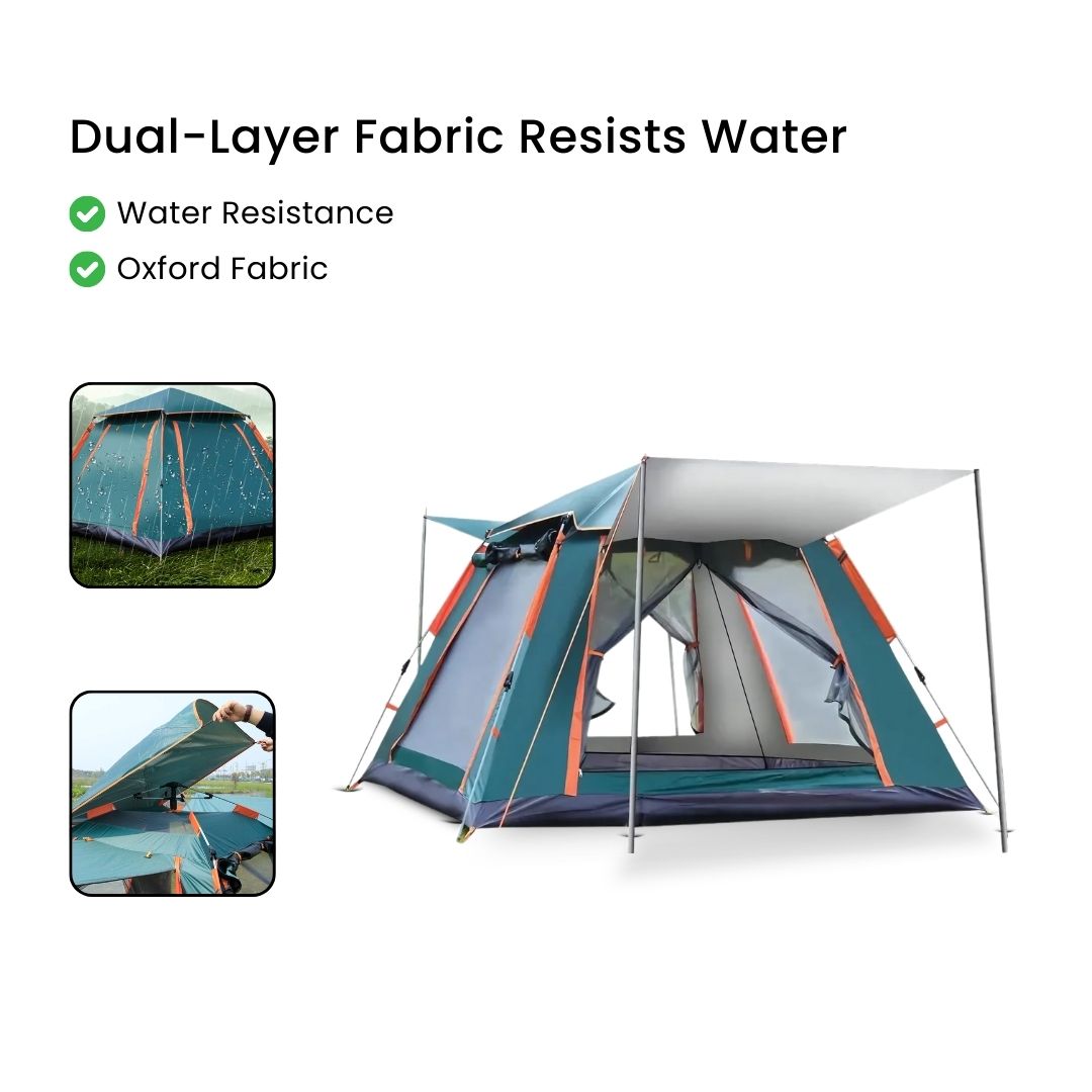 4 Person Tent - Waterproof Camping Tent for Family, Portable 3-Season Outdoor Shelter
