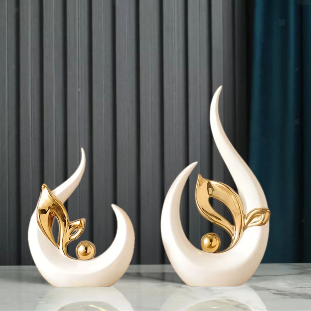 Abstract Sculpture – Nordic Ceramic Luxury Decor for Modern Living Spaces, Offices, and Table Centerpieces