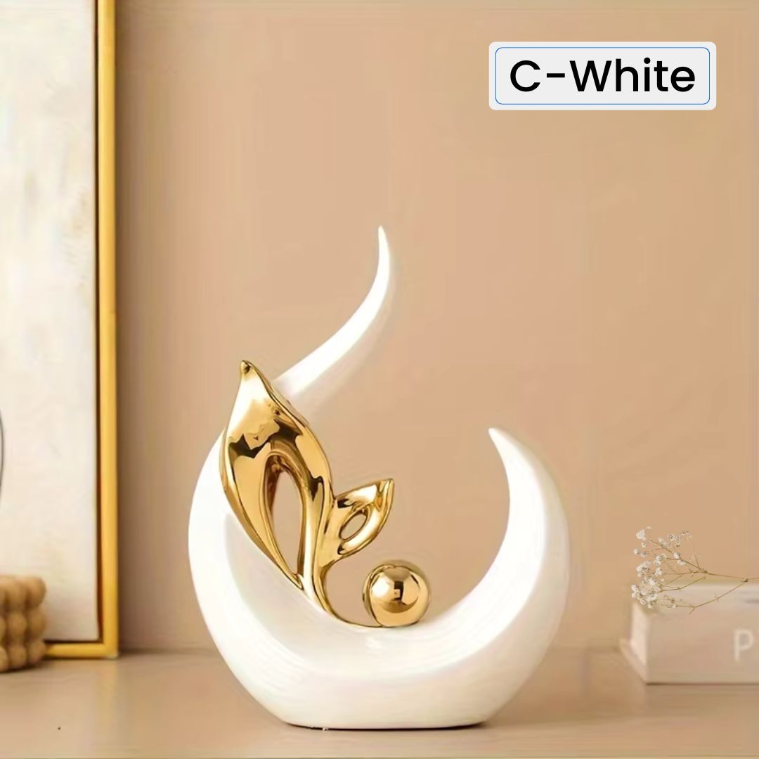 Abstract Sculpture – Nordic Ceramic Luxury Decor for Modern Living Spaces, Offices, and Table Centerpieces