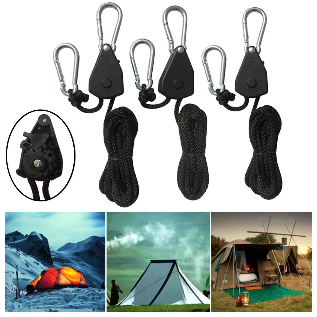 Tent Rope - Adjustable Lifting Rope Tie Down Strap and Camping Supplies