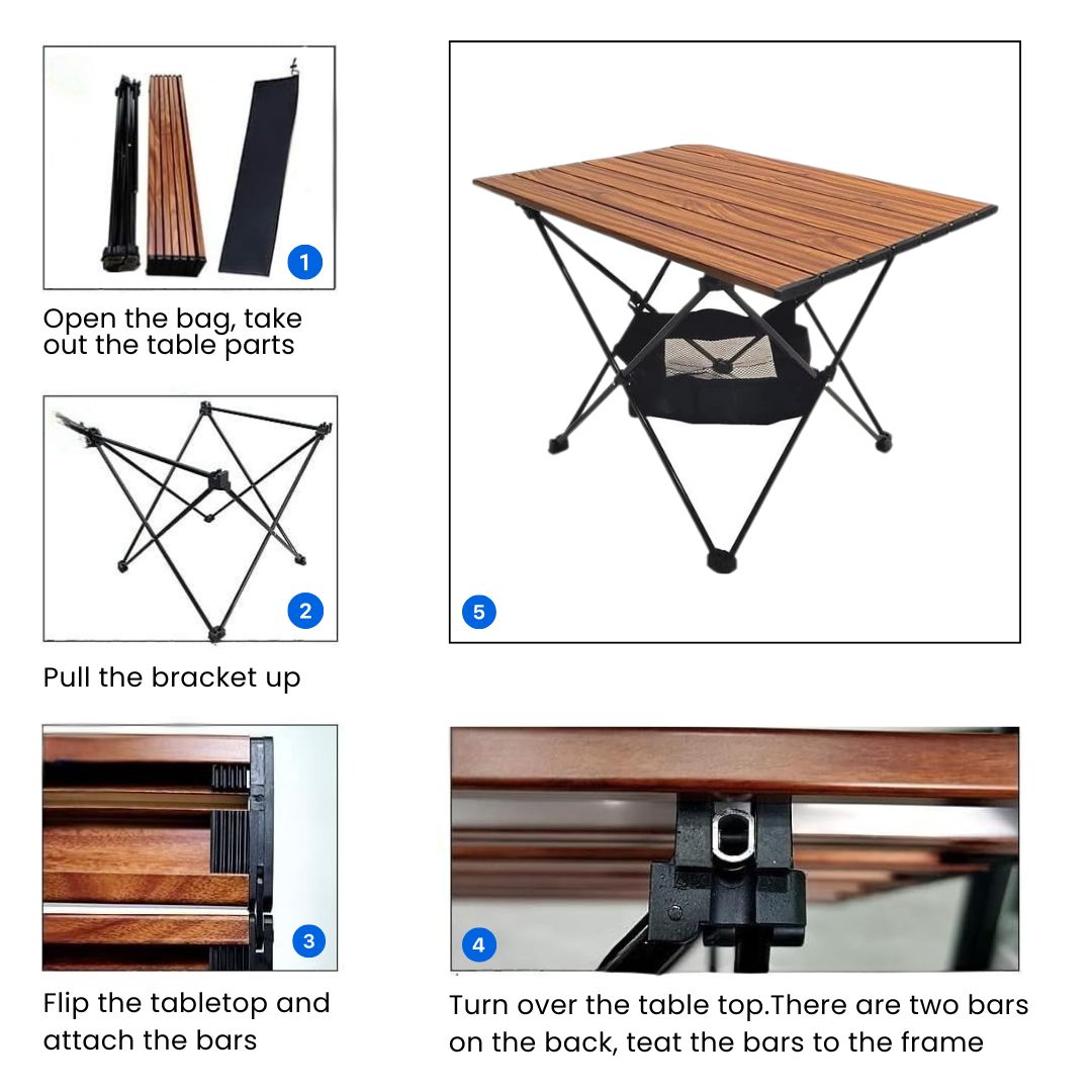 Camping Table - Portable Outdoor Picnic Table, Foldable Dining Table for Beach and Hiking