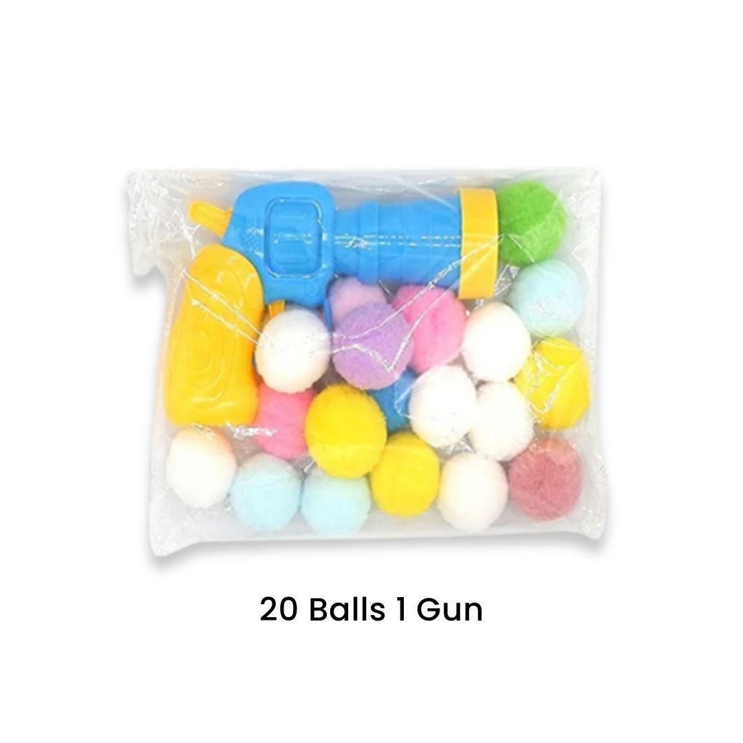 Cat Ball Toy - Funny Cat Interactive Gun Training Toy with Plush Ball Game