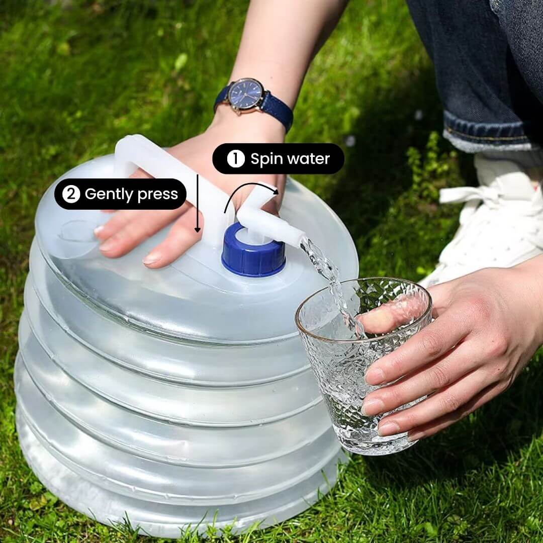 Collapsible Water Container - Foldable Outdoor Camping Water Carrier