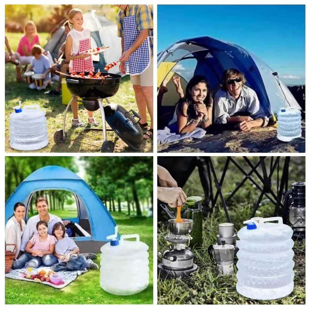 Collapsible Water Container - Foldable Outdoor Camping Water Carrier