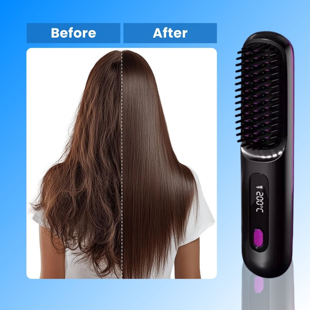 StraightVue™ - Cordless Hair Straightener Brush