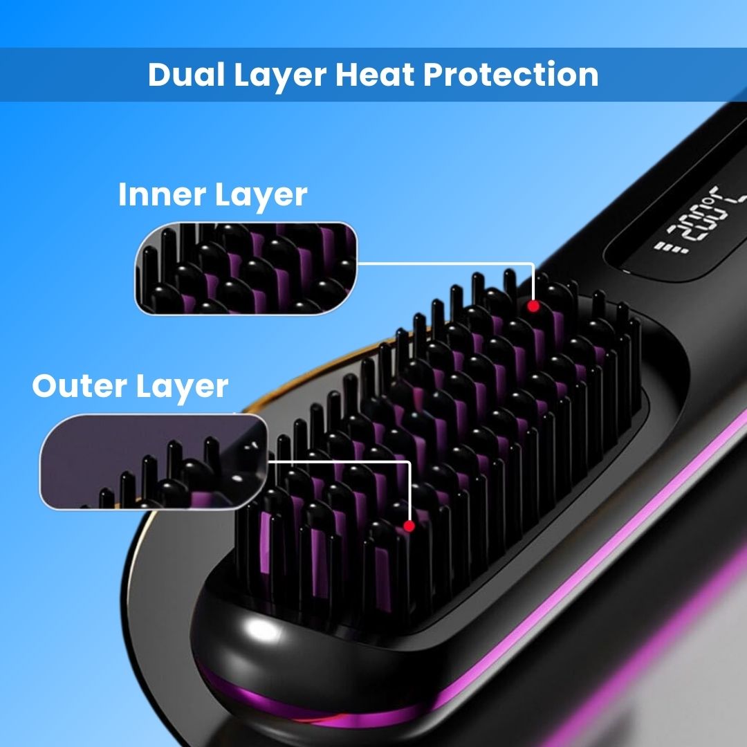 StraightVue™ - Cordless Hair Straightener Brush