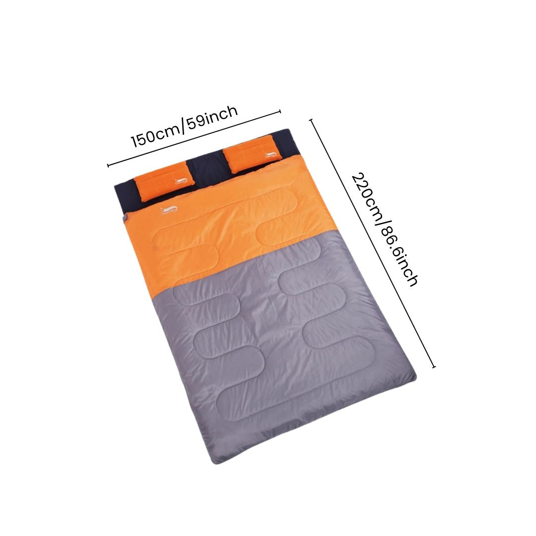 Double Sleeping Bag - King Size Camping Bag for Two Persons or Couples