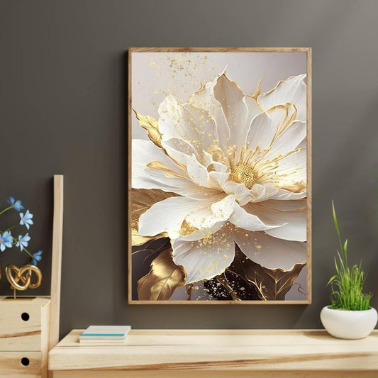 Floral Wall Art - Canvas Painting Kit with 3D Abstract Design for Living Room and Bedroom