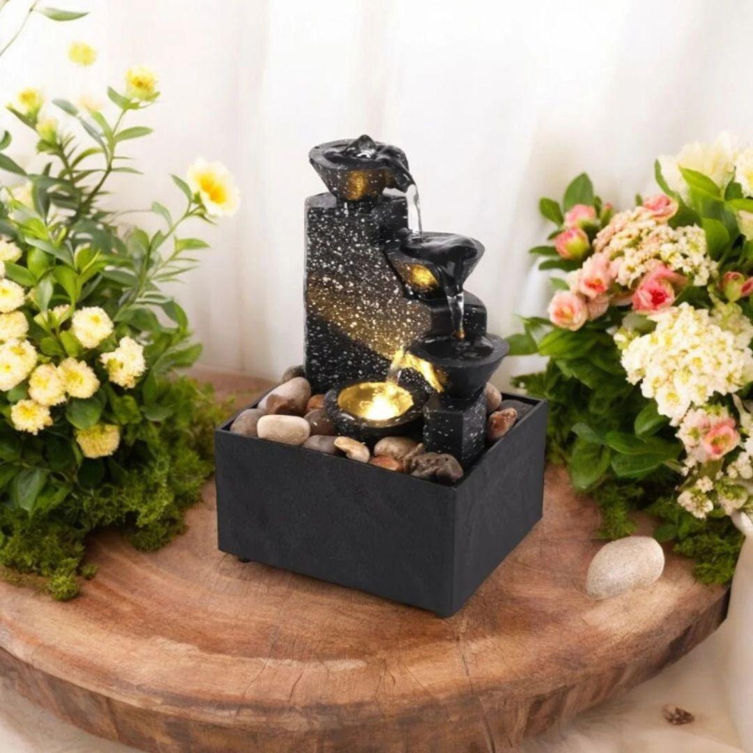 Indoor fountain with calming water flow