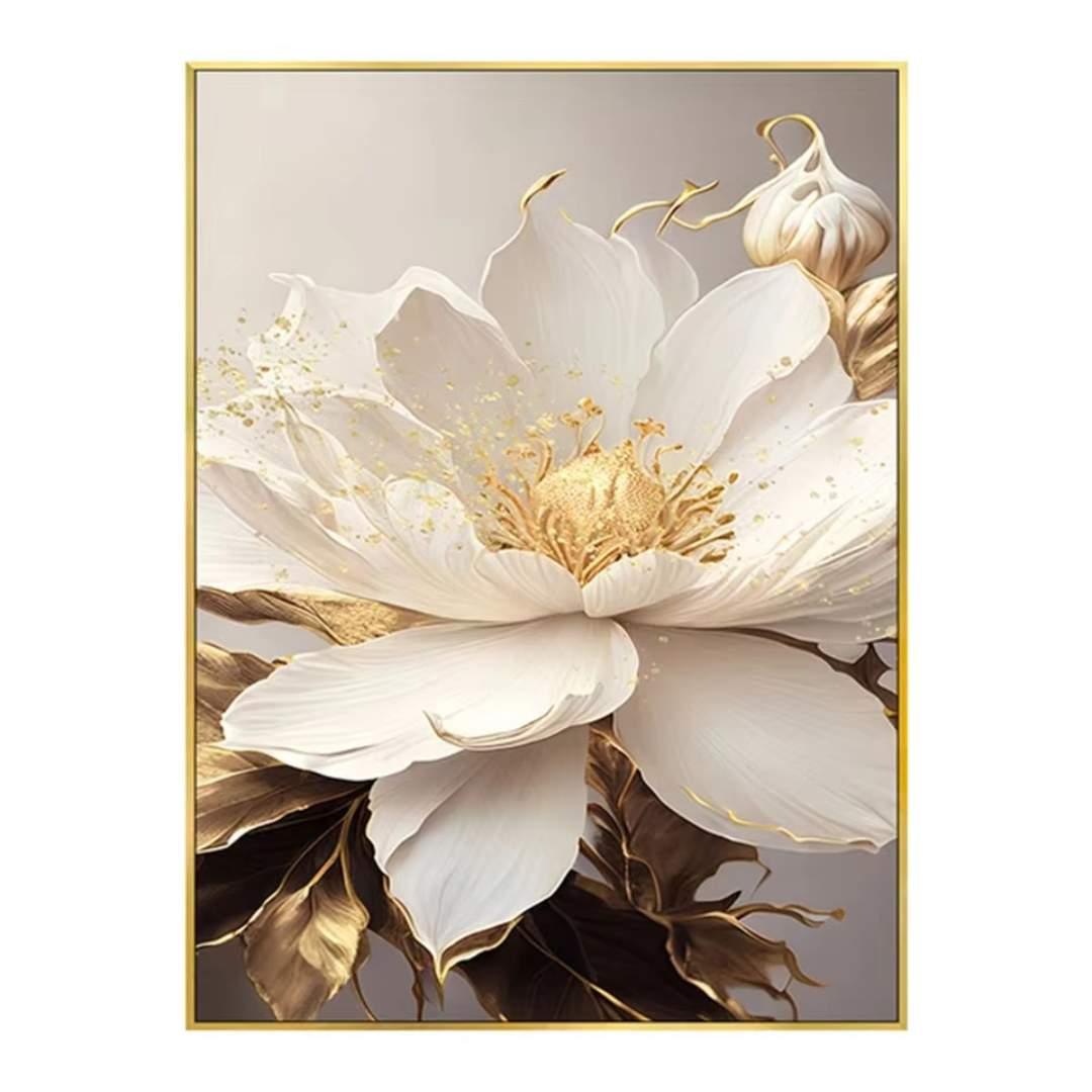 Floral Wall Art - Canvas Painting Kit with 3D Abstract Design for Living Room and Bedroom