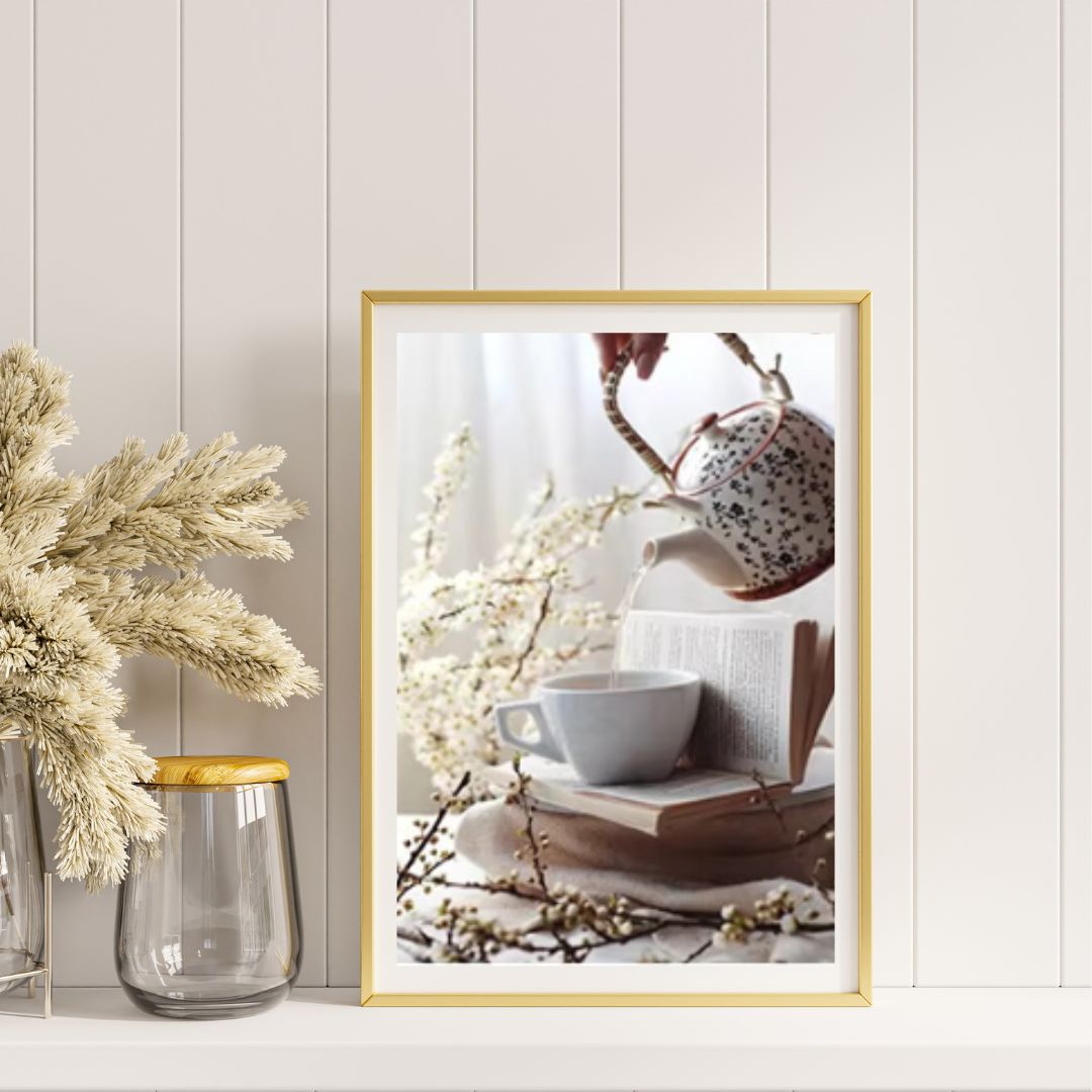 Kitchen Wall Art: Tea Bread Egg Food Canvas Painting for Kitchen Decor