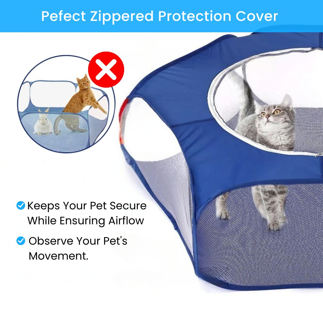 Pet Cage - Small Foldable Pet Fence, Portable Animal Cage for Indoor and Outdoor Use