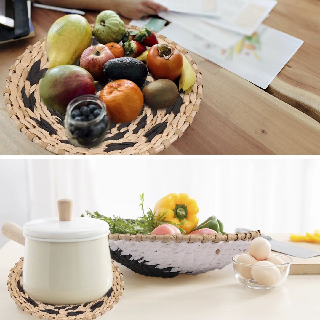 Rattan wall decor for dining