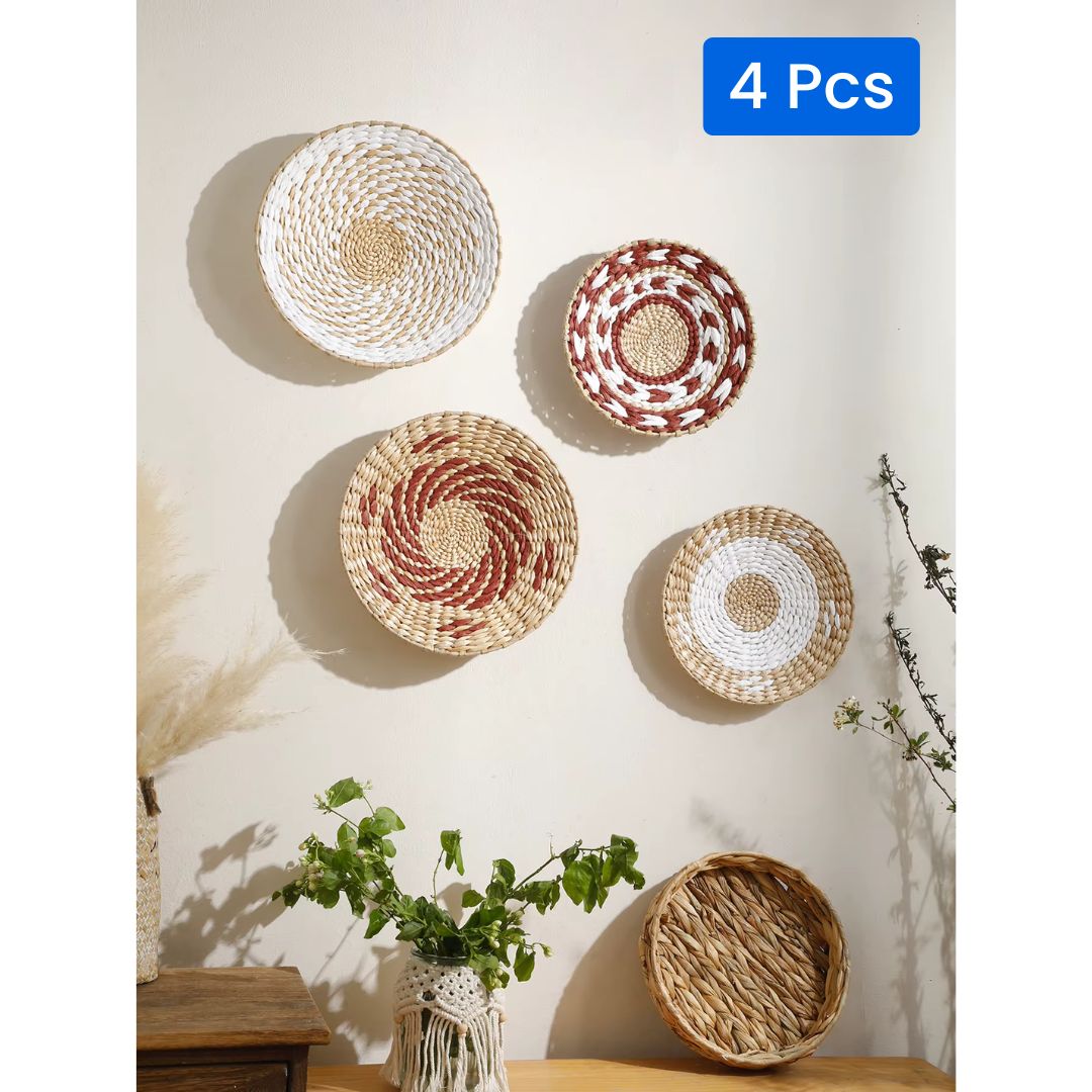 Rattan wall decor for living room