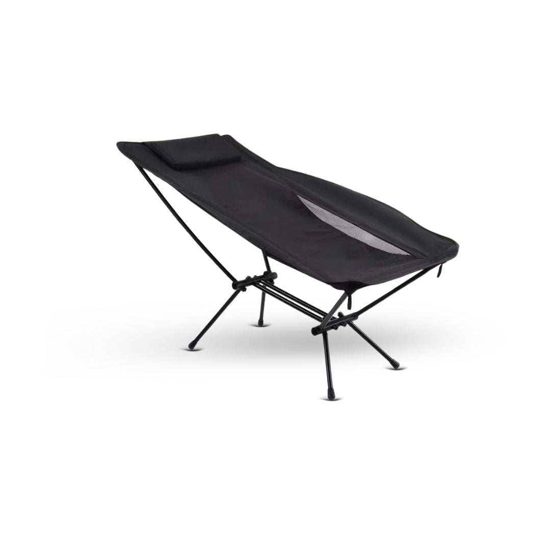 Reclining Camp Chair - Portable Adjustable Outdoor Recliner for Camping, Hiking, Travel, and Relaxation