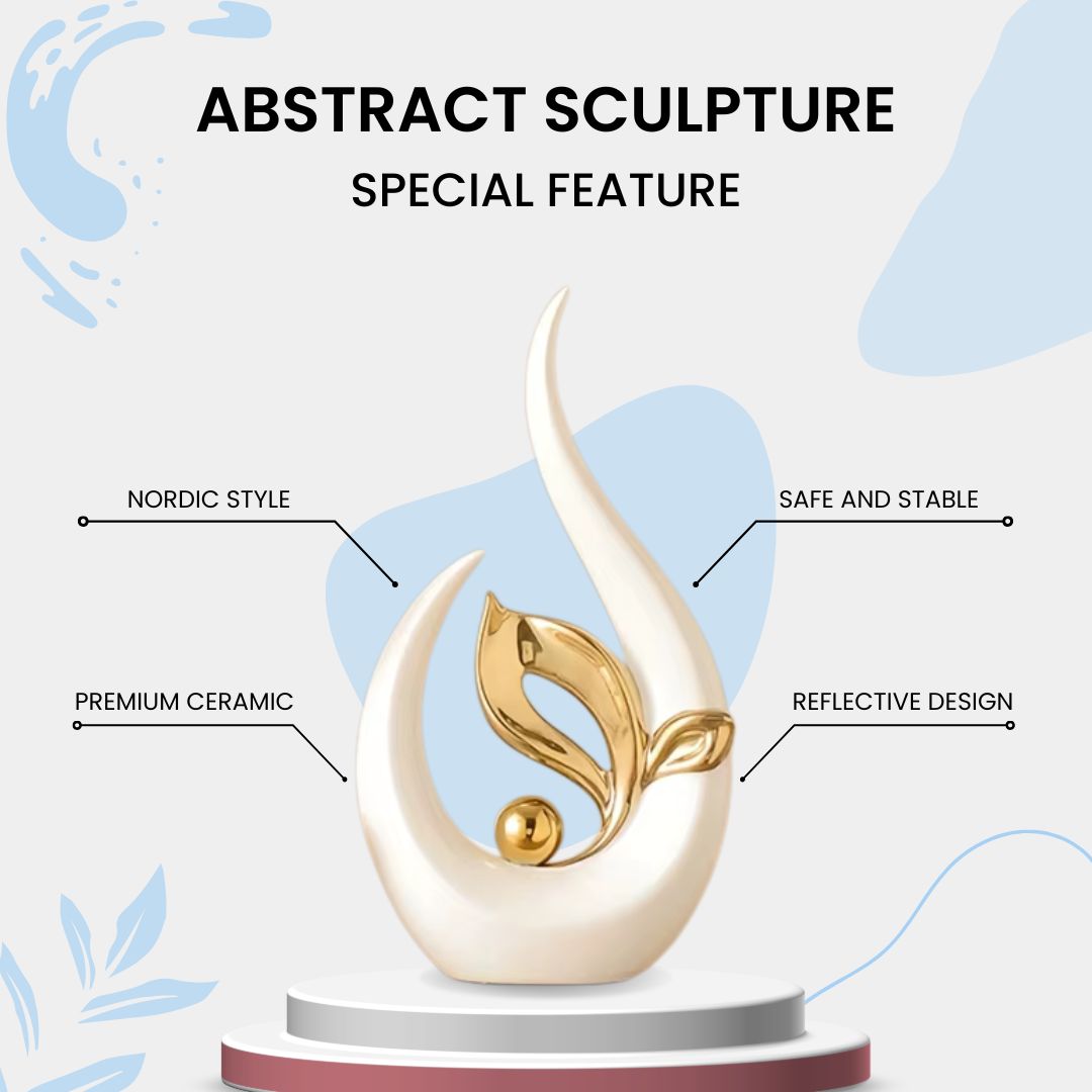 Abstract Sculpture – Nordic Ceramic Luxury Decor for Modern Living Spaces, Offices, and Table Centerpieces