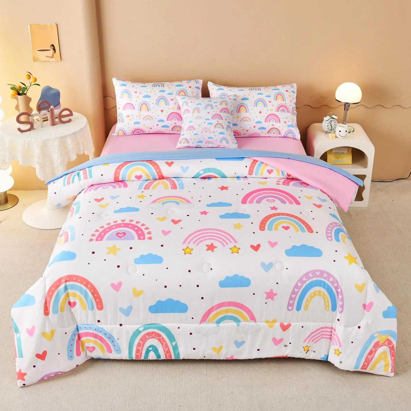 Unicorn Bedding Set – Pink & Purple Galaxy Design for Kids, Girls, Toddlers, Single to King Sizes