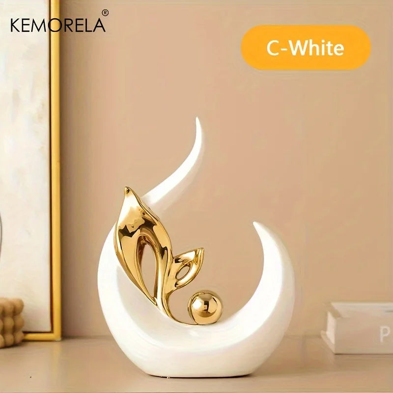 Abstract Sculpture – Nordic Ceramic Luxury Decor for Modern Living Spaces, Offices, and Table Centerpieces