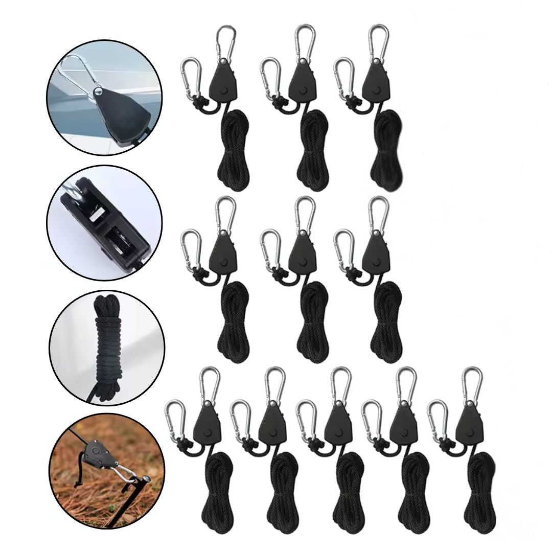 Tent Rope - Adjustable Lifting Rope Tie Down Strap and Camping Supplies