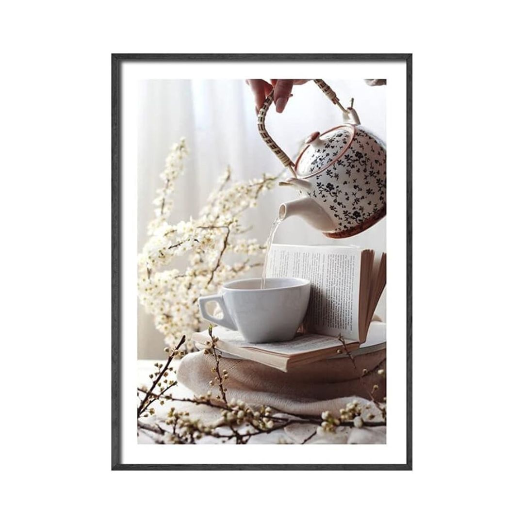 Kitchen Wall Art: Tea Bread Egg Food Canvas Painting for Kitchen Decor