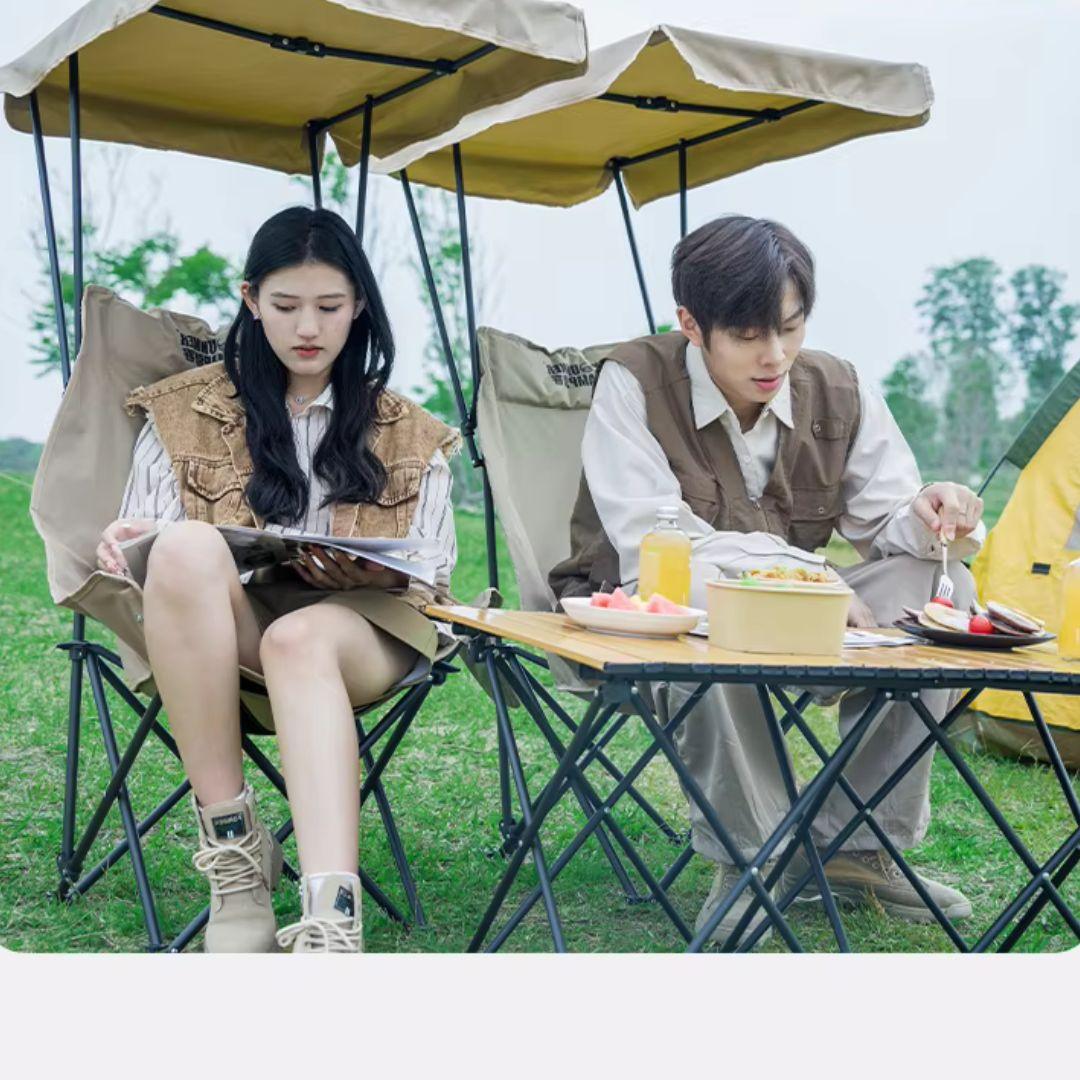 Camping Chairs – Shade Canopy, Folding, Portable, Outdoor Comfort for Beach, Hiking, Tailgating, and More