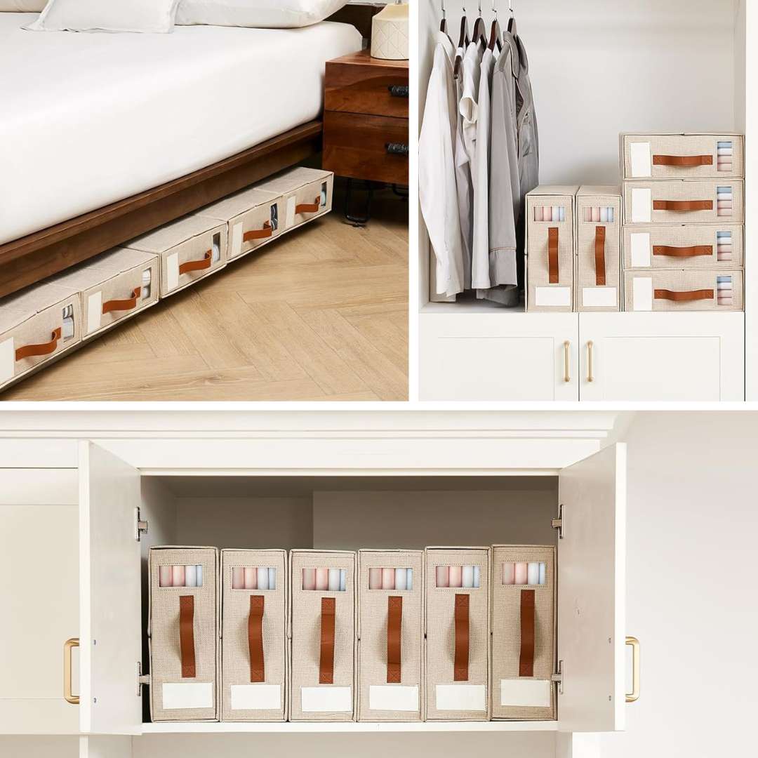 Bed Sheet Organiser - Large Capacity Quilt Storage Box for Bedding and Foldable Wardrobe Organization