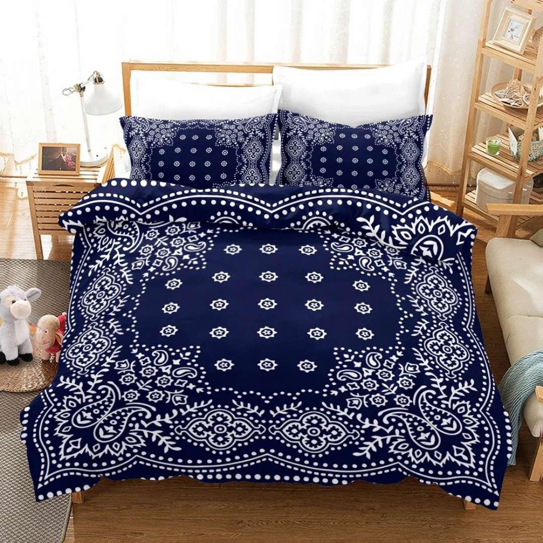 Boho Bedding Set - Microfiber Duvet Cover with Pillowcases for All Seasons