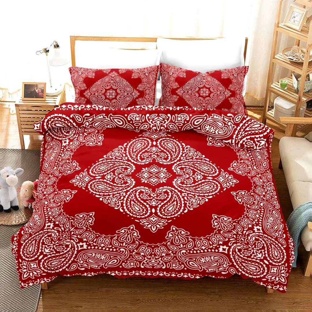 Boho Bedding Set - Microfiber Duvet Cover with Pillowcases for All Seasons