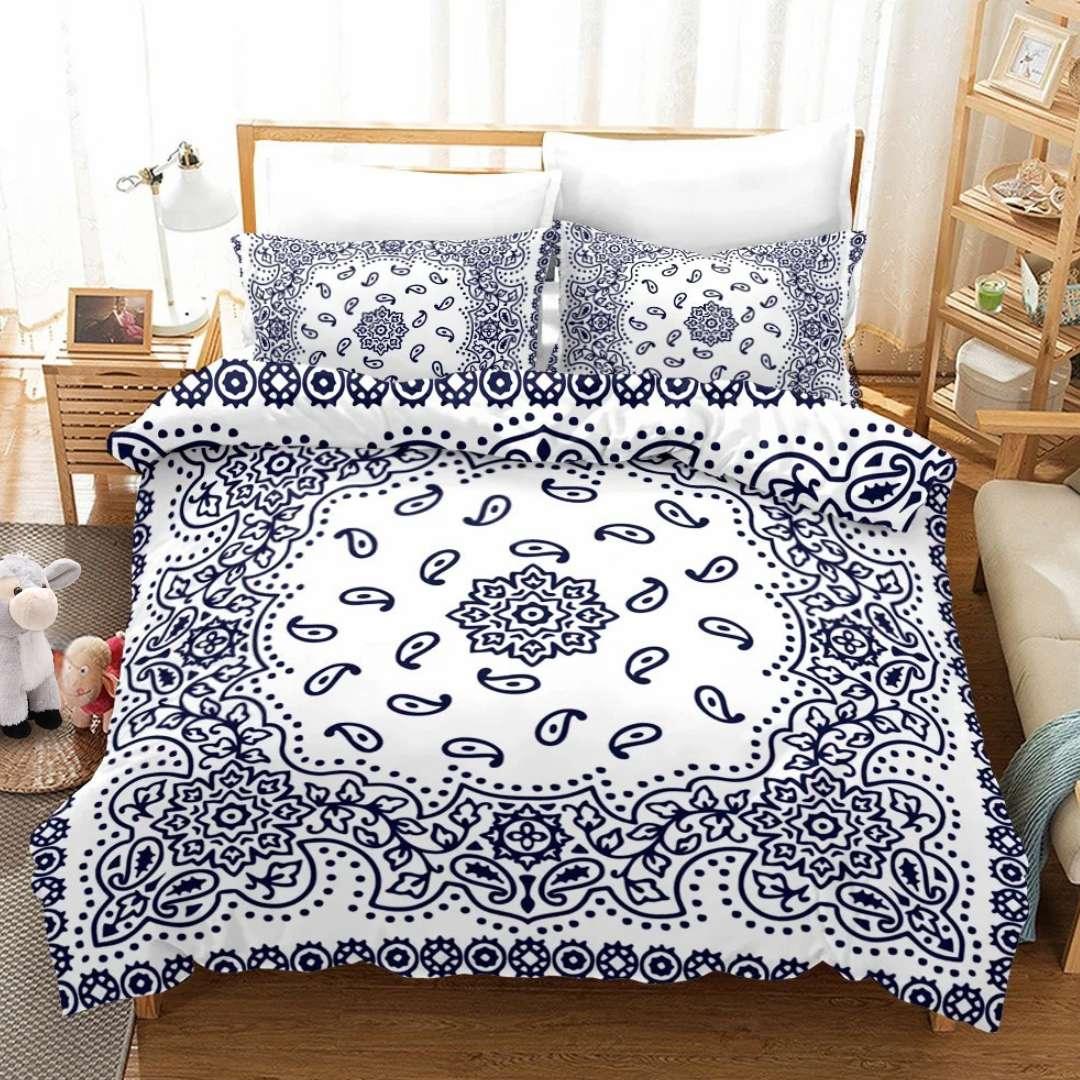 Boho Bedding Set - Microfiber Duvet Cover with Pillowcases for All Seasons