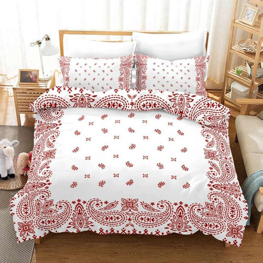 Boho Bedding Set - Microfiber Duvet Cover with Pillowcases for All Seasons