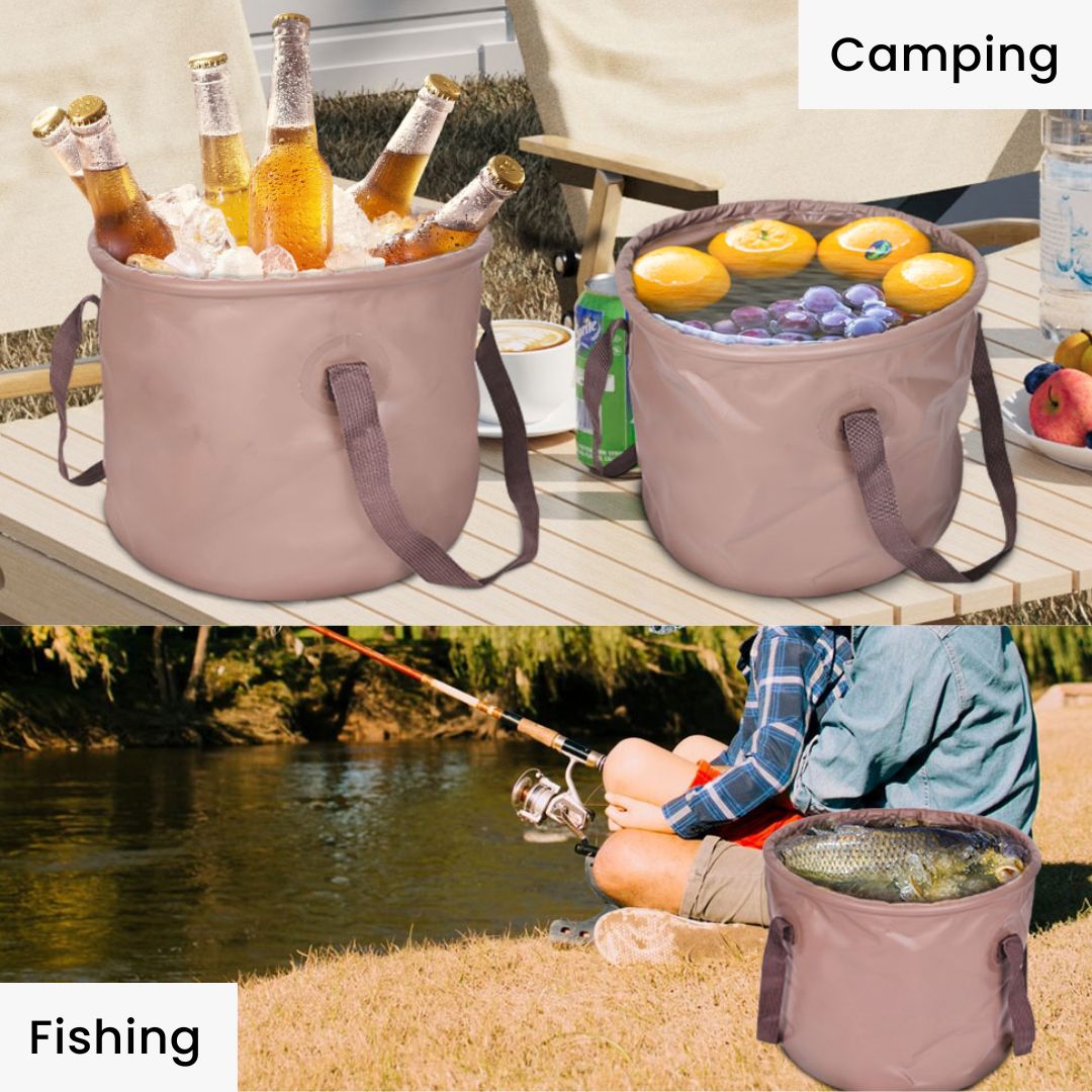 Collapsible Bucket - Foldable Tub for Camping & Fishing