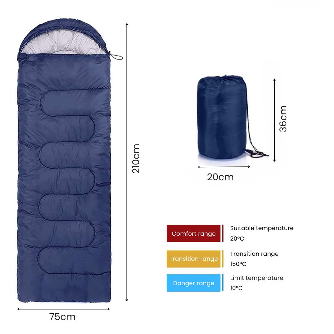 Sleeping Bag - Warm Portable Envelope Camping Sleeping Bag for Outdoor Hiking and Travel Adventures