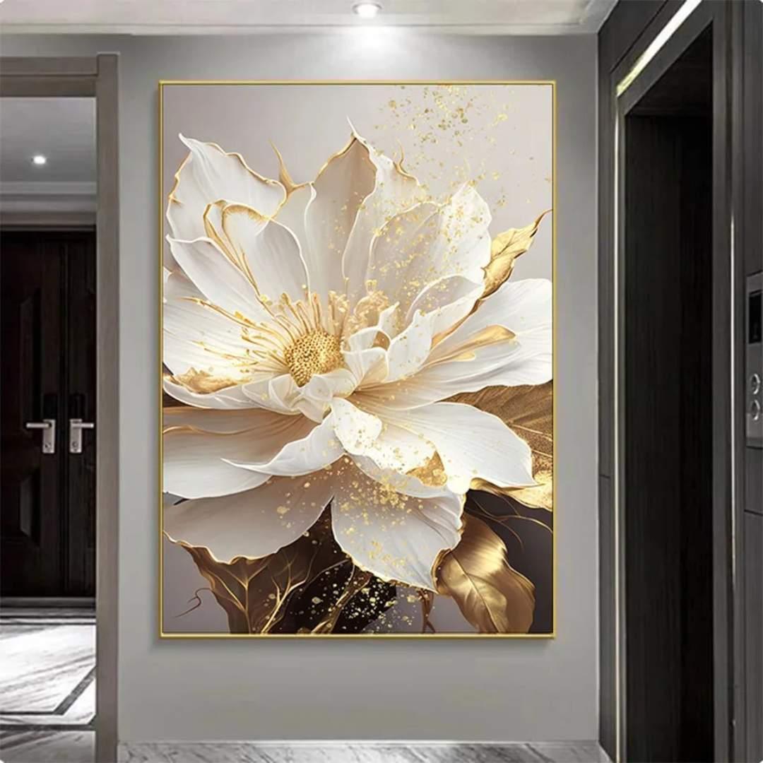 Floral Wall Art - Canvas Painting Kit with 3D Abstract Design for Living Room and Bedroom