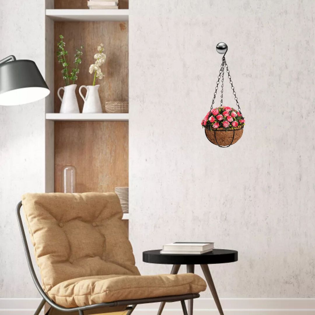 Hanging Plant Pots - Beautiful Faux Flower Planters for Your Garden, Railing, Balcony, Indoor, Outdoor, and Decorative Spaces