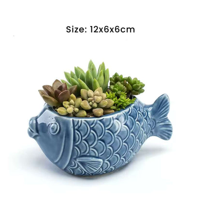 Succulent Pots - Unique Ocean-Inspired Fish, Snail, and Starfish Shaped Planters for Small Cactus and Flowers