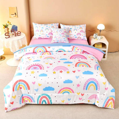 Unicorn Bedding Set – Pink & Purple Galaxy Design for Kids, Girls, Toddlers, Single to King Sizes