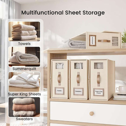 Bed Sheet Organiser - Large Capacity Quilt Storage Box for Bedding and Foldable Wardrobe Organization