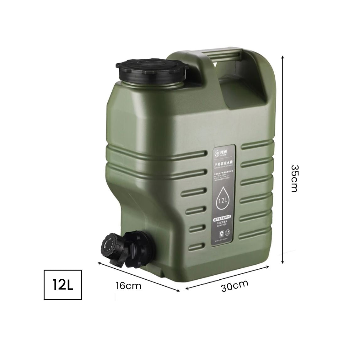 Camping Water Tank - Portable 11/12/19L BPA Free Water Container with Tap Hose