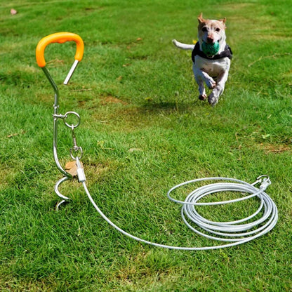 Dog Tie Out Stake and Cable – Anchor & Chain for Secure Ground Tethering