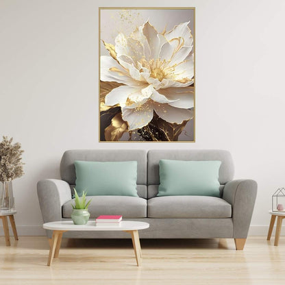 Floral Wall Art - Canvas Painting Kit with 3D Abstract Design for Living Room and Bedroom