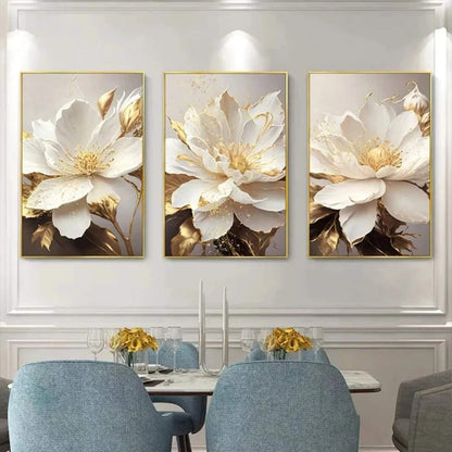 Floral Wall Art - Canvas Painting Kit with 3D Abstract Design for Living Room and Bedroom