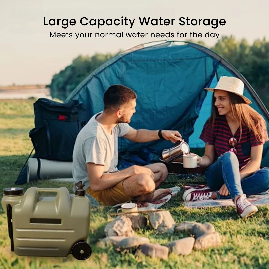 Wheeled Water Container - 28L Portable Self-Contained Storage for Camping