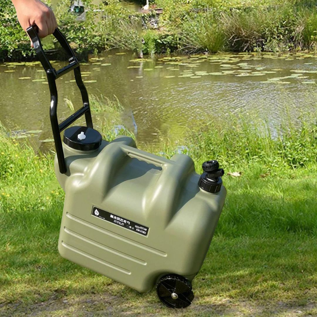 Wheeled Water Container - 28L Portable Self-Contained Storage for Camping